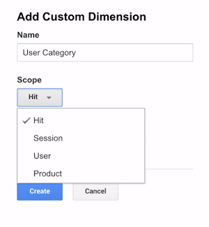 custom dimension