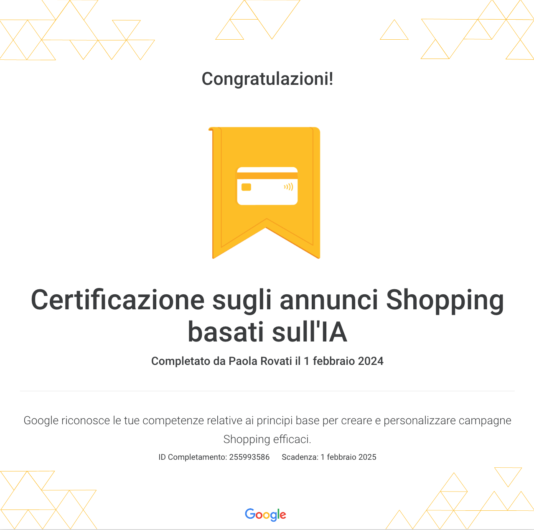 Certificazione annunci Shopping basati su IA